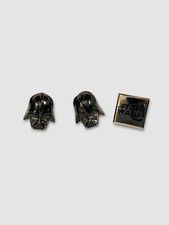 $500 Cufflinks Inc. Mens Sterling Silver Star Wars Darth Vader Lapel Pin Set