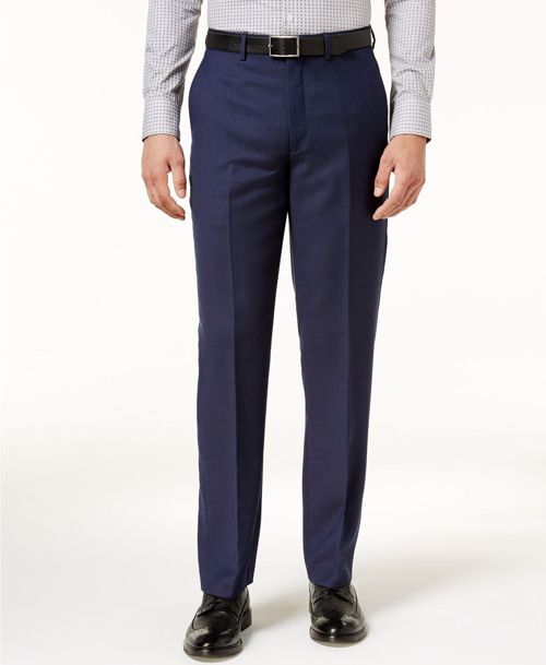 $285 Ryan Seacrest 32w 30l Men Blue Modern Fit Suit Birdseye Dress Trouser Pants