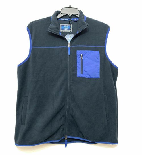 Vintage 1946 Men's Full-Zip Nylon Mixed Media Polar Vest Mood Indigo XXL 