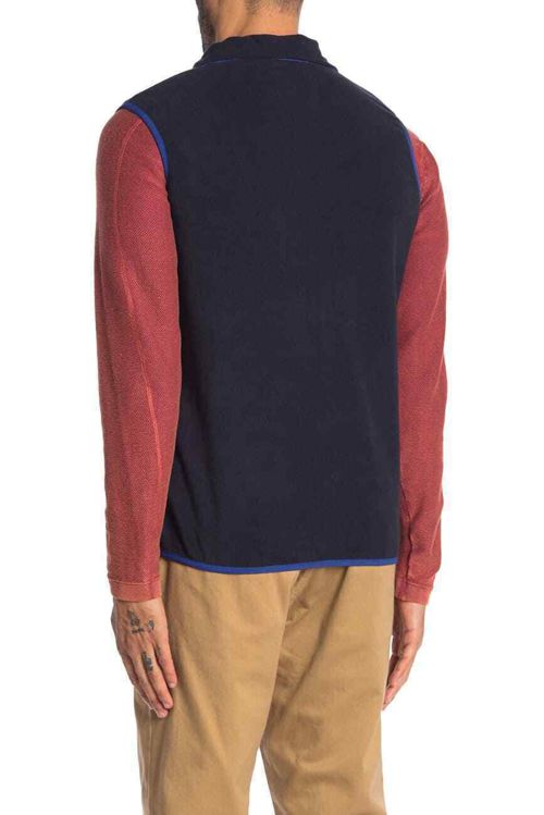 Vintage 1946 Men's Full-Zip Nylon Mixed Media Polar Vest Mood Indigo XXL 