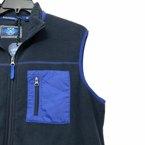 Vintage 1946 Men's Full-Zip Nylon Mixed Media Polar Vest Mood Indigo XXL 