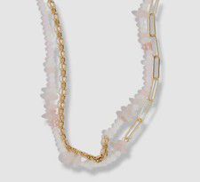 $275 Mignonne Gavigan Women's 14k White Gold Plated Rose Beads Necklace