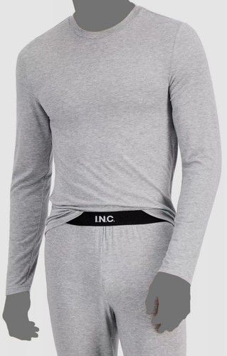 INC International Concepts Men's Gray Long-Sleeve Crewneck Pajama T-Shirt Size M
