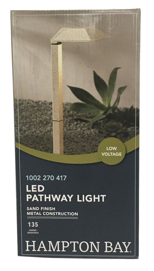Hampton Bay LED Pathway Light Landscaping Low Voltage, HD38989SD, Sand Finish