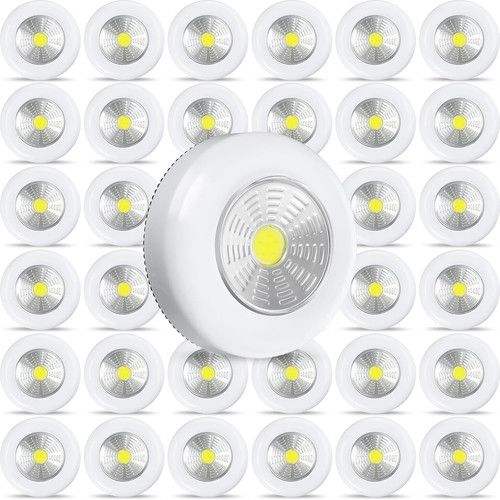 36 Pcs LED Puck Wireless Ceiling Lights 60 Lumens Mini Touch Battery Operated Po
