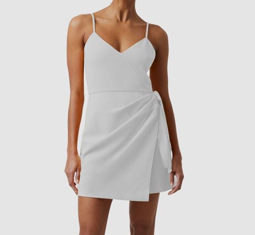 $148 French Connection Women's White Whisper Faux Wrap Dress Size US 0