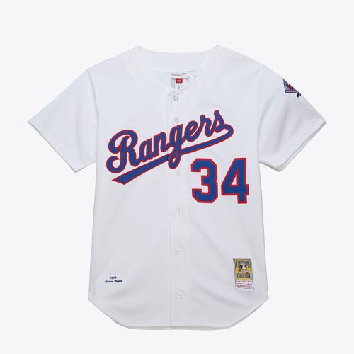 Mens Mitchell & Ness MLB WHITE JERSEY RANGERS 1993 NOLAN RYAN