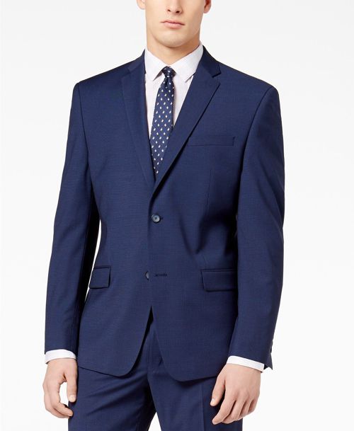 $311 Marc New York 40l Men'S Classic Fit Blue Blazer Sport Tic Suit Coat Jacket