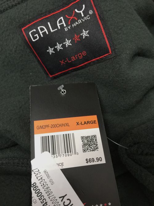 $69 Galaxy by Harvic Men's Gray Full Zip Sweatshirt Jacket Size XL