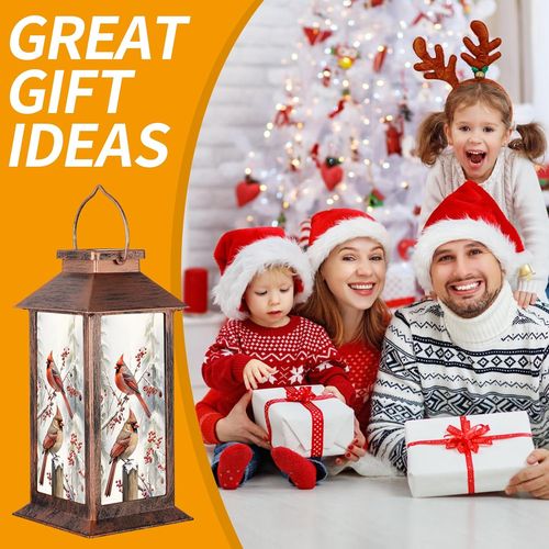 Cardinal-Themed Solar Lanterns - Waterproof Decorative Lights for Outdoors