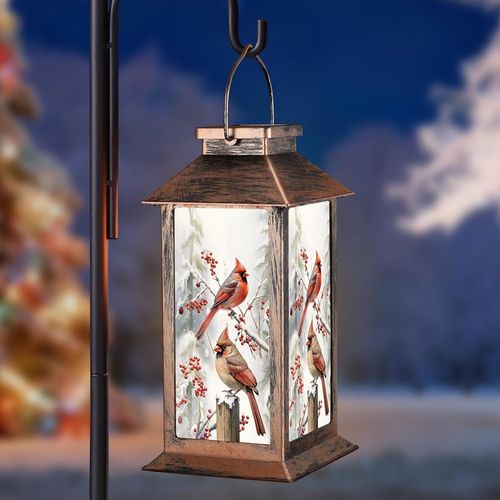 Cardinal-Themed Solar Lanterns - Waterproof Decorative Lights for Outdoors