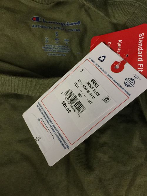 $20 Champion Men's Green Short Sleeve Logo Cotton Jersey T-Shirt Size S