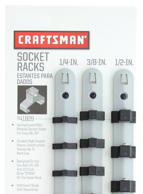 Craftsman Socket Rack SAE Drive Mountable Holder Rail 3 PC Set 1/4", 3/8", 1/2"