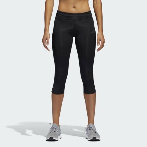 [B47765] Womens Adidas Running Response W 3/4 Three Quarters Tights - Black