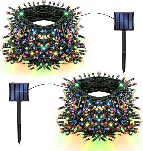 400 LED Solar Christmas Lights - 2 Pack, 132 FT, 8 Modes, Waterproof Decor