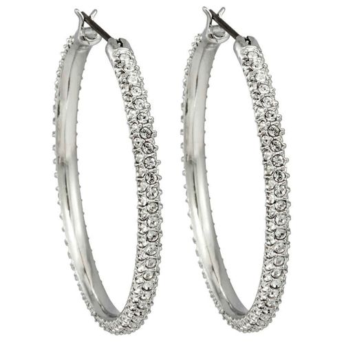 Swarovski Rhodium-Plated Hoop Earrings