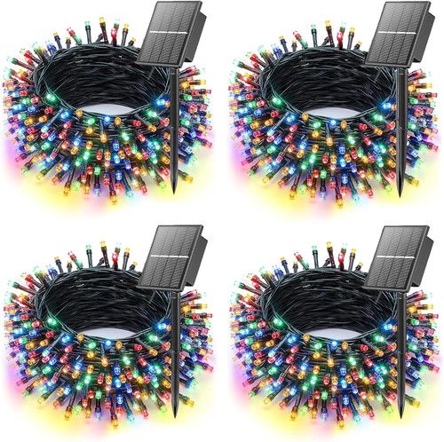 Multicolor Solar Christmas String Lights, 156Ft, 400 LEDs, 8 Modes, Waterproof