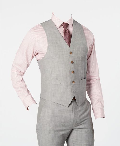 $195 Ralph Lauren Men's Classic Fit Wool Gray Solid Vested Waistcoat Suit Vest S