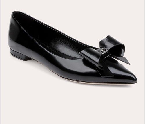 Dee Ocleppo Clinton Bow-Embellished Patent-Leather Flat