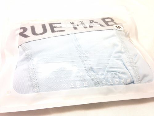 $95 True Habit Men Microfiber Spandex Underwear Blue Boxer Brief Trunk Medium