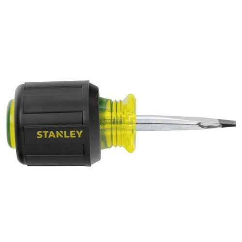 Stanley Vinyl Grip Standard Slotted Tip Stubby Screwdriver 1/4 In X 1-1/2 In