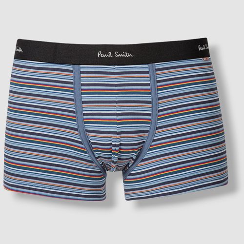 $30 Paul Smith Men's Blue Striped Stretch Cotton Underwear Boxer Brief Trunk XL