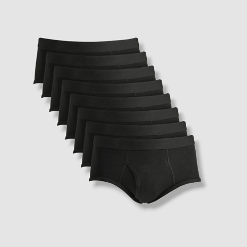 Club Room Men's Black Tagless Cotton Solid 8-Pack Underwear Brief Size S