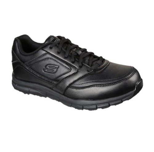 Men Skechers Nampa Relaxed Fit/Slip Resistant Work Shoes Sneakers Black 77156