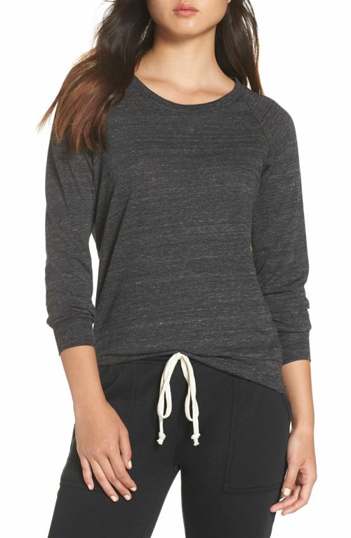 $88 Alternative Women's Dark Gray Solid Long Sleeve Slouchy Pullover Size M