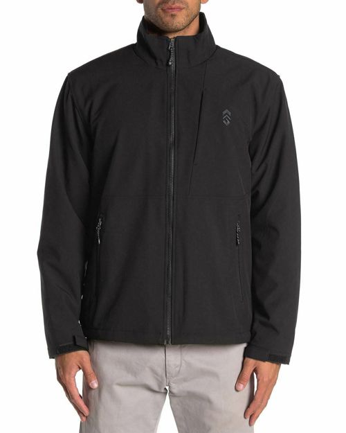 Free Country Men's Faux Fur Lined Softshell Jacket Jet Black Size M 