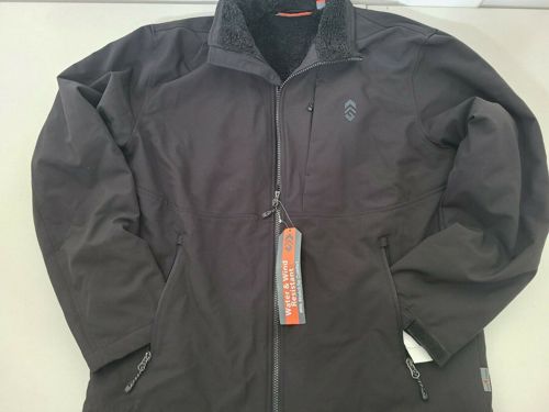Free Country Men's Faux Fur Lined Softshell Jacket Jet Black Size M 