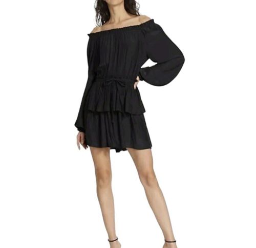 RAMY BROOK Silvy Mini Dress Black MSRP $465 Size Large
