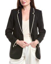 Endless Rose Pearl Trimmed Blazer Women's Black M