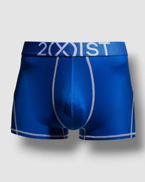 $32 2Xist Underwear Men's Blue Speed Dri Microfiber Boxer Brief Trunk Size M