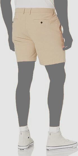 $55 Alfani Men's Beige Cotton Chino Shorts Shorts Size 32