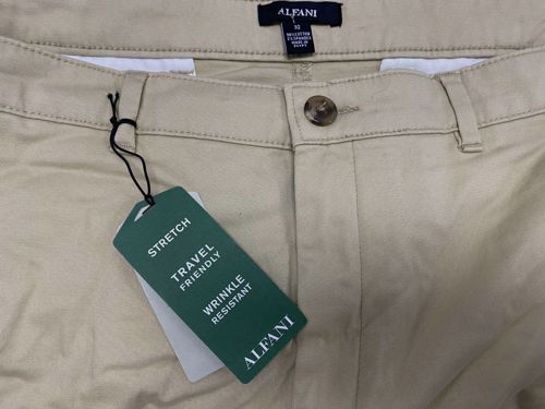 $55 Alfani Men's Beige Cotton Chino Shorts Shorts Size 32
