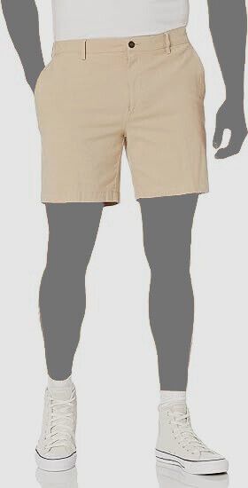 $55 Alfani Men's Beige Cotton Chino Shorts Shorts Size 32