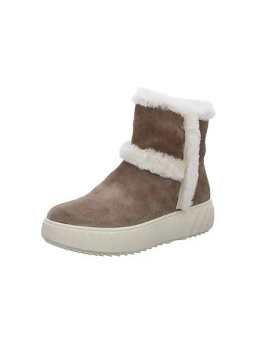 Women Ara marquette Ankle boots Monaco sesame Velour Beige Wide Fit