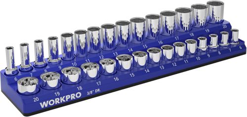 Magnetic Socket Organizer, 3/8-Inch Metric Socket Holder, Socket Trays Holds 30 
