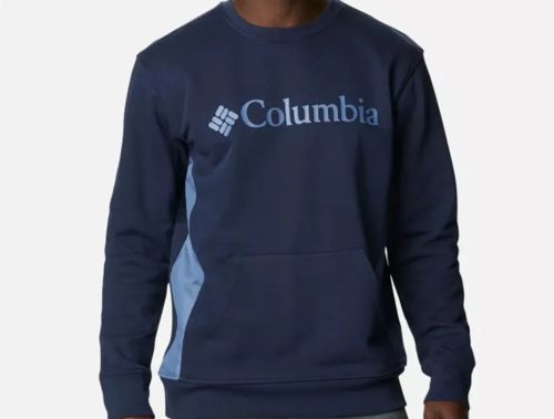 Columbia Men's Logo Fleece Crew Collegiate Navy Size M