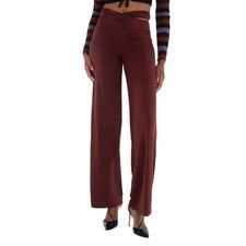 Marine Serre Ladies Brown Cross-Waist Fluid Trousers, Brand Size 34 (US Size 2)