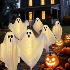 3-Pack Ghost Solar Powered Halloween Decorations Outdoor, Auto On/Off, Solar Hal