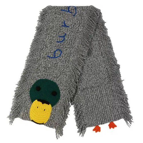Burberry Kids Grey Duck Wool Scarf