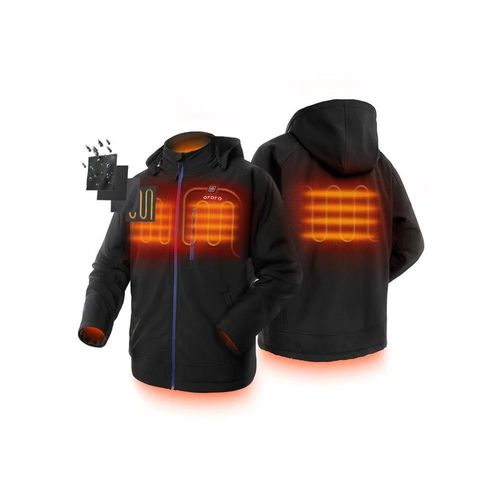 Ororo Mens Black & Blue Classic Heated Jacket Kit Xs