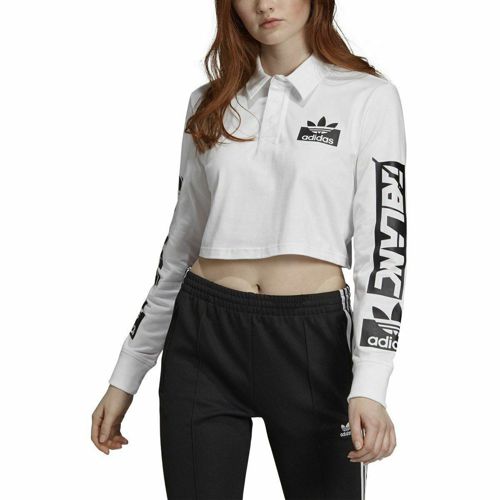 [FI7144] Womens Adidas Olivia LeBlanc Rugby Polo Long-Sleeve Top