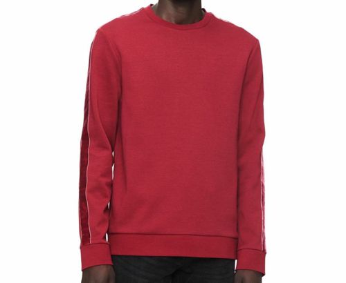 $450 Calvin Klein Men Red Long-Sleeve Cotton Pullover Crew-Neck Sweater Size 2XL