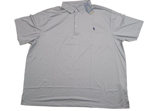 Polo Ralph Lauren Performance Men's Big & Tall Blue Pony Polo Gray Size 4XB