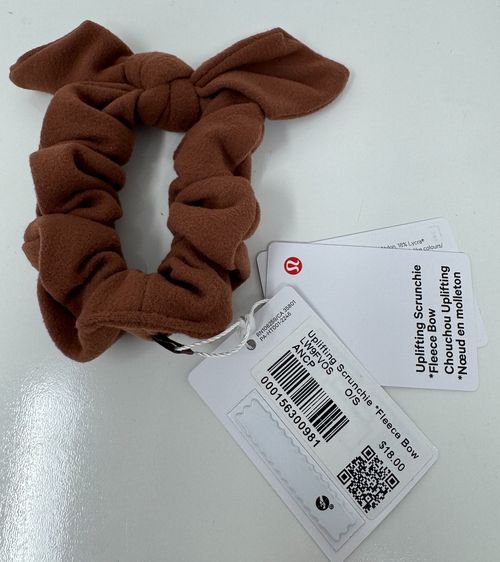 Lululemon Uplifting Scrunchie Fleece Bow Brown ANCP
