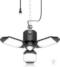 Motion Sensor Garage Light Plug In, 8000LM Shop Light W/ 3 Modes, 3 Deformable L