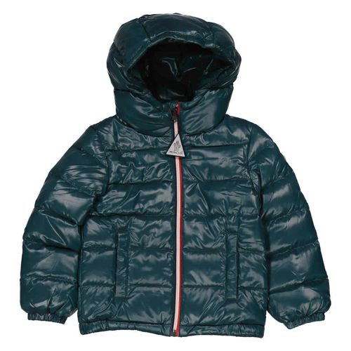 Moncler Boys Dark Green Aubert Down Puffer Jacket, Size 2A